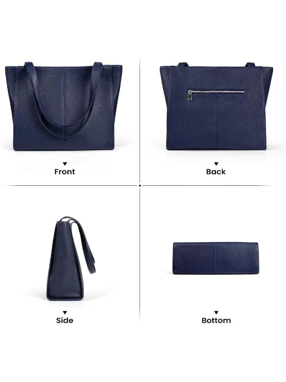 Genuine Leather Tote Bag for Women | Padded Laptop Compartment, Multi-Pockets